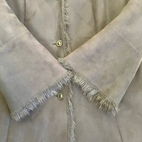 Jones NY Sz XL Vintage Y2K Penny Lane Style Faux Fur/Suede Winter Coat Black - Picture 13 of 16